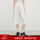 范思藍恩美式復古直筒休閑七分工裝褲2025夏季新款顯瘦休閑褲2066 白色 S