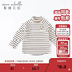 戴維貝拉（DAVE＆BELLA）洋氣條紋兒童上衣長(cháng)袖女童t恤男童T恤寶寶打底衫春季幼兒幼童洋氣 灰色條紋【DBZ19328】 110 cm（建議身高100-110cm）