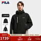 FILA 斐樂(lè )官方男士上衣兩件套冬季新款時(shí)尚休閑加絨連帽外套 正黑色-BK M 170/92A/M