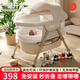 優(yōu)樂(lè )博（ULOP）搖籃嬰兒床可移動(dòng)多功能便攜可折疊寶寶床新生兒哄睡神器搖搖床 一鍵收合搖籃嬰兒床帶蚊帳-卡其