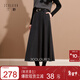 三彩【綿羊毛】2025冬季新款復古半身裙毛呢傘裙A字裙寬松長(cháng)裙S