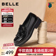 百麗（Belle）復古擦色牛皮樂(lè )福鞋女2026春新質(zhì)感平跟通勤單鞋B2971AA6預售 黑色 37