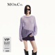 MO&Co.針織衫含馬海毛綿羊毛清透鏤空慵懶罩衫燈籠袖輕暖摩安珂 流云紫色 S 160