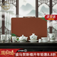瓷西子高端羊脂玉瓷功夫茶具套裝家用壺茶泡茶整套陶瓷喬遷之喜禮物送人 千里江山西施壺—元寶—若蘭套裝12件套