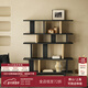 可納日式多納全實(shí)木閱讀書(shū)架落地靠墻整面墻書(shū)柜客廳置物架Z 【白橡木-黛黑】1.2米書(shū)架 