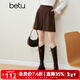 百圖betu女裝秋冬新款短褲美拉德冬日限定ins風(fēng)高腰闊腿短褲女2310T81 深啡 XS