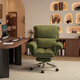 歐吉（OUJI）懶人電腦椅舒服久坐沙發(fā)椅休閑可躺靠背椅可坐可躺書(shū)桌辦公椅座椅 綠色+腳踏【棉麻】靠背可調節 彈簧座包+逍遙功能 固定扶手 鋼制腳