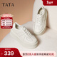 他她（TATA）燕麥餅干厚底小白鞋女鞋增高休閑板鞋春季新款 米白 36