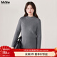 MsShe【28支莫代爾紗】大碼女裝2025冬裝胖mm氣質(zhì)半高領(lǐng)打底針織毛衣 花灰色現貨 3XL