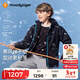 moodytiger男童羽絨服防風(fēng)拒水冬兒童鵝絨服保暖工裝風(fēng)戶(hù)外運動(dòng)服 炭黑色 150