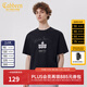 卡賓男裝字母印花T恤24夏新款寬松短袖潮流商場(chǎng)同款H2242132008 煤黑色01 L /175/50