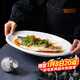 拜杰魚(yú)盤(pán)陶瓷蒸魚(yú)盤(pán)白瓷盤(pán)子家用12英寸純白西餐盤(pán)餃子盤(pán)酒店商用家用