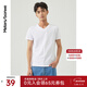美特斯邦威t恤男女2025夏季新款純色百搭純棉短袖情侶裝男士打底衫 漂白 XL 180 100A