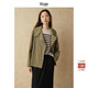 旅途原品ltyp 100%精梳棉文藝短風(fēng)衣 冬季復古休閑立領(lǐng)氣質(zhì)外套女 煙灰綠 M