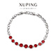 XUPING旭平首飾仿水晶時(shí) 泡泡手鏈 尚百搭圓餅手鏈飾品送新年禮物 紅色 約17+2cm