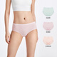 全棉時(shí)代女士?jì)妊澕±碇醒菬o(wú)感腰頭 抗菌透氣 3條裝 貝殼杏粉+花蕾粉+白露綠 3條 M /160