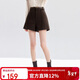秋水伊人復古時(shí)尚高腰A字闊腿短褲2025冬季新款女百搭呢子休閑褲
