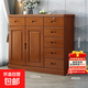 中式實(shí)木斗柜七斗柜餐廳柜落地家用臥室儲物柜客廳簡(jiǎn)約收納抽屜柜 兩門(mén)七斗【海棠色】 送貨入戶(hù)加安裝