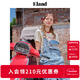 ELAND衣戀減齡感牛仔背帶褲女純棉學(xué)院風(fēng)復古直筒褲夏季新款 淺牛仔色(56)L/Indigo L