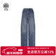 TCH牛仔褲女25年秋冬款滿(mǎn)天星燙鉆高級感百搭氣質(zhì)通勤風(fēng)直筒褲 牛仔藍 2XL 155-170斤