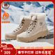駱駝牌 雪地靴登山防寒保暖加絨工裝情侶懶人毛毛鞋P24W307607沙色36