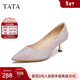 他她（TATA）】Tata他她尖頭氣質(zhì)高跟鞋女法式婚鞋單鞋新7RXB9AQ4 粉色 34