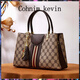 Cohnim kevin奢侈品女士包包女包單肩斜挎手提包送媽媽老婆女友情人節生日禮物 c02861卡其配啡色【時(shí)尚優(yōu)雅】