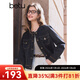百圖betu女裝2025春季新款短外套圓領(lǐng)撞邊嘰邊時(shí)尚牛仔外套女2501T42 深牛仔藍 M