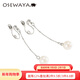 osewaya耳夾無(wú)耳洞珍珠鏈條大氣長(cháng)款U型個(gè)性時(shí)尚耳飾新款禮物首飾耳墜 合金耳夾銀色