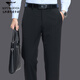 七匹狼【含羊毛】休閑褲秋冬男士彈力直筒保暖西褲長(cháng)褲子男 黑色 31
