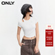 ONLY夏季簡(jiǎn)約休閑不對稱(chēng)修身短袖短款T恤女|124101009 A43 奶油白色 2XL (180) 96A