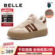 百麗（Belle）高幫板栗復古德訓鞋女款運動(dòng)休閑小白鞋子A6N5DAM5 米白 37 (235mm)