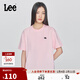 Lee25新品舒適版圓領(lǐng)X-Crew像素徽標設計粉色女短袖T恤顯瘦休閑潮