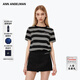 ANN ANDELMAN【王玉雯同款】官方直營(yíng) 2025春夏新款寬松條紋短袖t恤 黑色 M