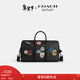 蔻馳（COACH）奧萊男士男包經(jīng)典標志貼飾VENTURER 45號手提包旅行大容量 青銅色硬件/炭黑色 混合色