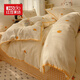 紅豆全棉床上四件套純棉家用床單被套床上用品學(xué)生宿舍三件套四季通用 甜桔【溫潤細膩 親膚透氣】 1.8m 床單款 四件套-被套200*230cm
