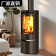 獅焰新款長(cháng)弧形壁爐柴火爐客廳冬季農村家用取暖爐別墅自建房真火壁爐 高端-曲面弧形壁爐【送管道配件】