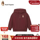 暇步士（Hush Puppies）童裝兒童連帽衛衣25秋男女童半拉鏈休閑運動(dòng)衫 波爾多紅   130   