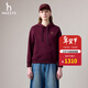 哈吉斯（HAZZYS）女裝 2025秋季新款女士寬松落肩純色連帽衛衣女ABTSE0CCE06 酒紅色WN S (155/80A 36)