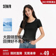 森馬（Semir）涼感T|短袖T恤女夏季短款緊身大圓領(lǐng)正肩純色基礎款101325100006