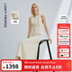 朗姿三醋酸Basic衣櫥無(wú)袖輕禮服連衣裙夏新款法式長(cháng)裙子 白色 L