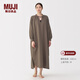 MUJI女式 柔軟紗織 連衣裙 純棉長(cháng)袖睡裙女25年秋季 家居睡袍FD1MAA5A 深咖啡色 S (155/80A)