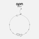 APM Monaco愛(ài)心可調節手鏈銀白色密鑲心形鏤空趣味手飾簡(jiǎn)約生日新年禮物