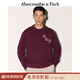 Abercrombie & Fitch【經(jīng)典LOGO】美式絨感保暖套頭毛衣針織衫25秋冬男裝120-5181 酒紅色 L (180/108A)