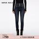 MISS SIXTY2025秋季新款牛仔褲女三環(huán)高腰復古九分緊身褲鉛筆褲 深藍 23