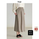 旅途原品（ltyp）真絲半身裙黑標系列可水洗干絲Clean Fit風(fēng)休閑純色A半裙 巴黎灰-可水洗干絲 L -XL