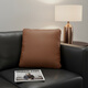 CORRIDOR|設計師|客廳真皮沙發(fā)抱枕牛皮輕奢北歐奢華羽絨靠枕靠墊皮套定制 巖棕紅（加厚真皮） 45cm*45cm 含枕芯