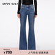 MISS SIXTY2025秋季新款牛仔褲女復古修身顯瘦微喇叭褲休閑通勤 深藍短版 25