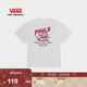 VANS萬(wàn)斯范斯官方 男女情侶短袖T恤燒烤BBQ小豬印花 白色  L 