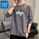 真維斯T恤男2026秋冬長(cháng)袖T恤印花寬松圓領(lǐng)韓版潮流休閑秋冬薄款時(shí)尚上衣 灰色 3XL